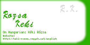 rozsa keki business card