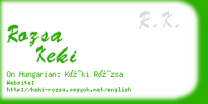 rozsa keki business card